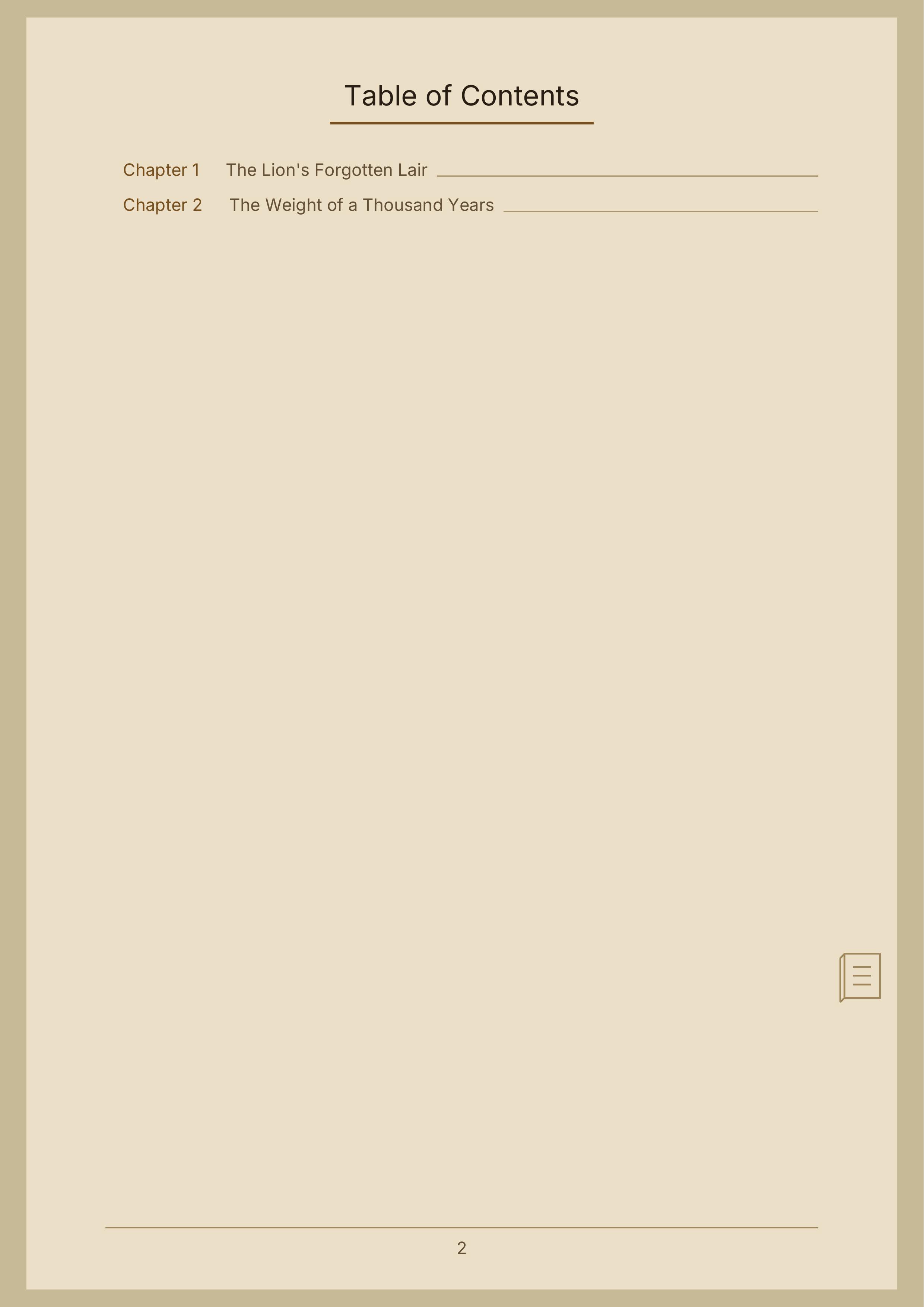 Table of contents