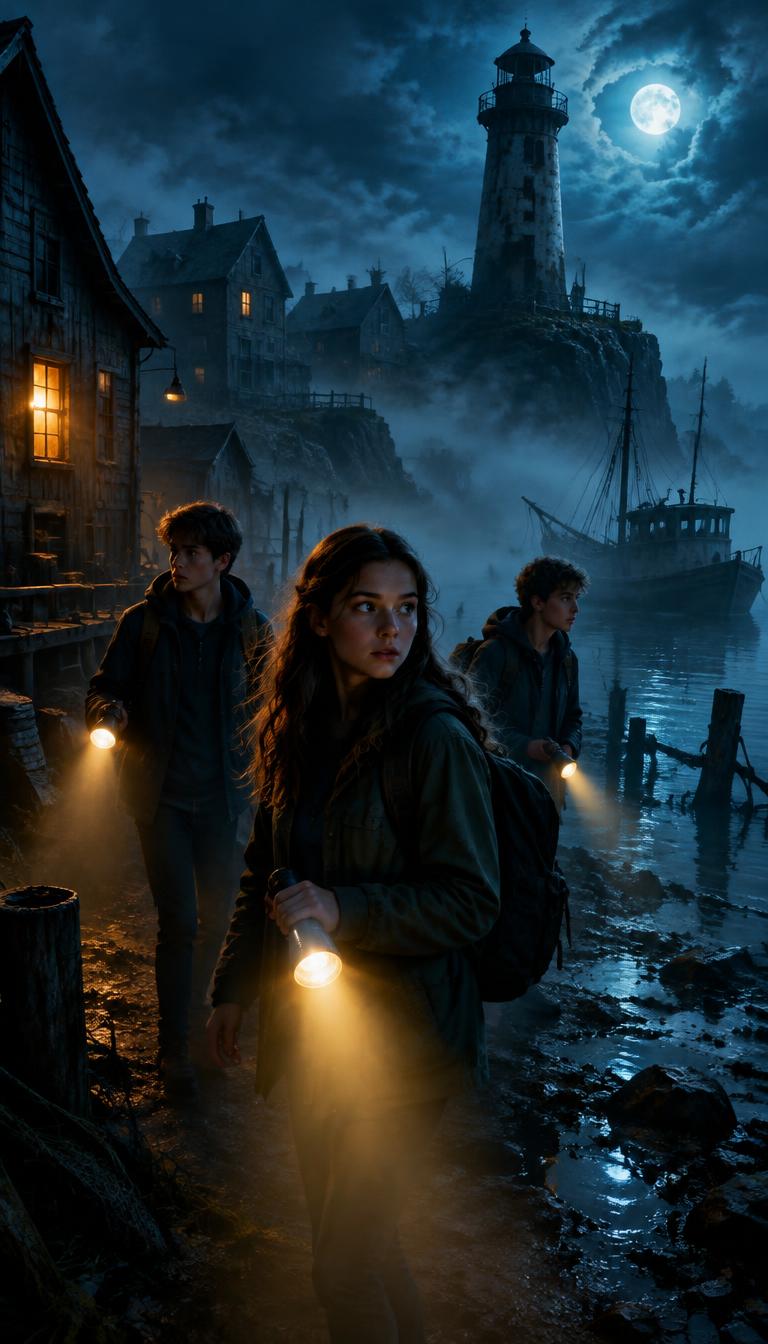 Die drei ??? fanfiction story card: Das Licht am Hafen